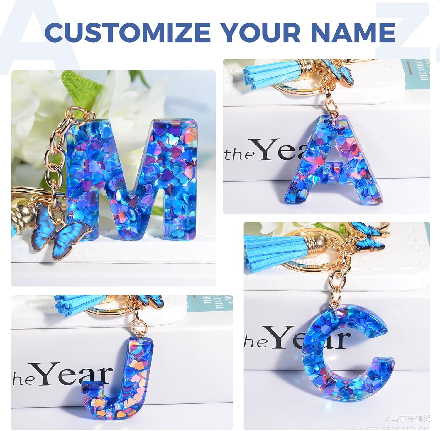 fmeida-keychain-schl-sselanh-nger-buchstabe-b-blau-harz image 4