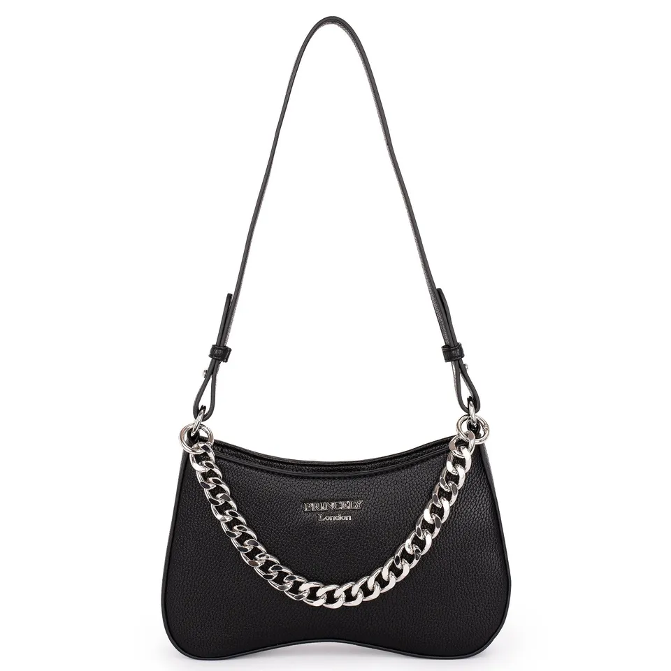 princely-london-nelly-schultertasche-schwarz-mit-kette image 1