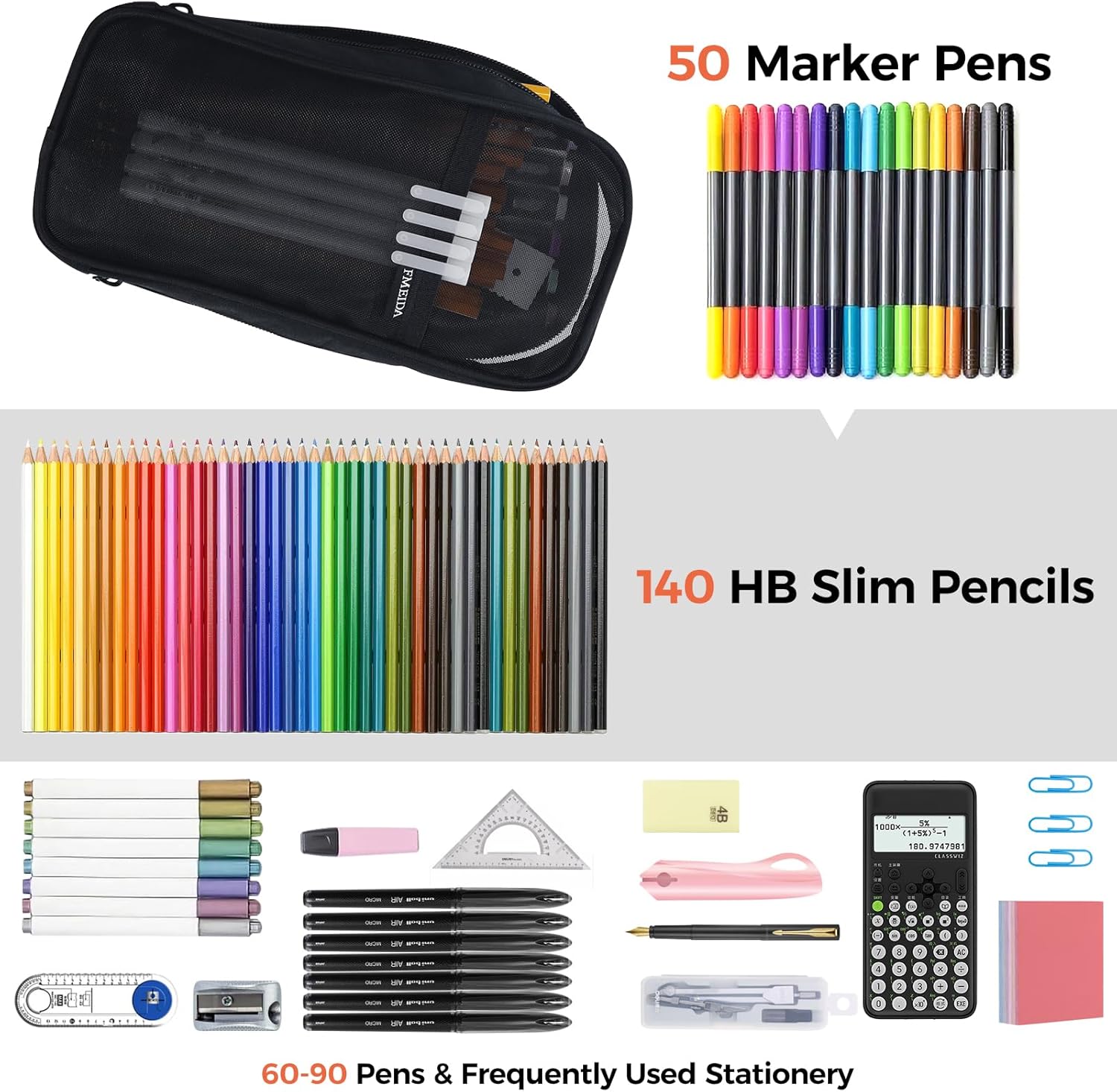 fmeida-pencil-case-federm-ppchen-schwarz-mesh-4-f-cher image 5