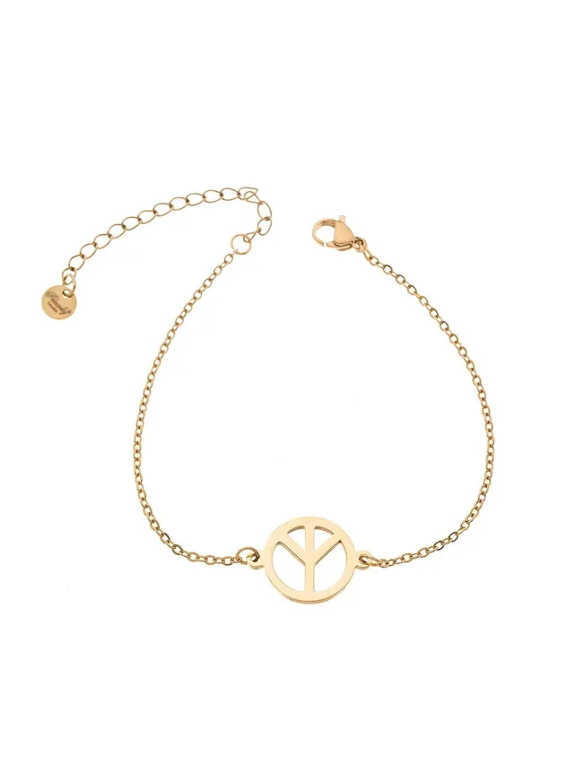 princely-london-peace-armband-gold-edelstahl-verstellbar image 1