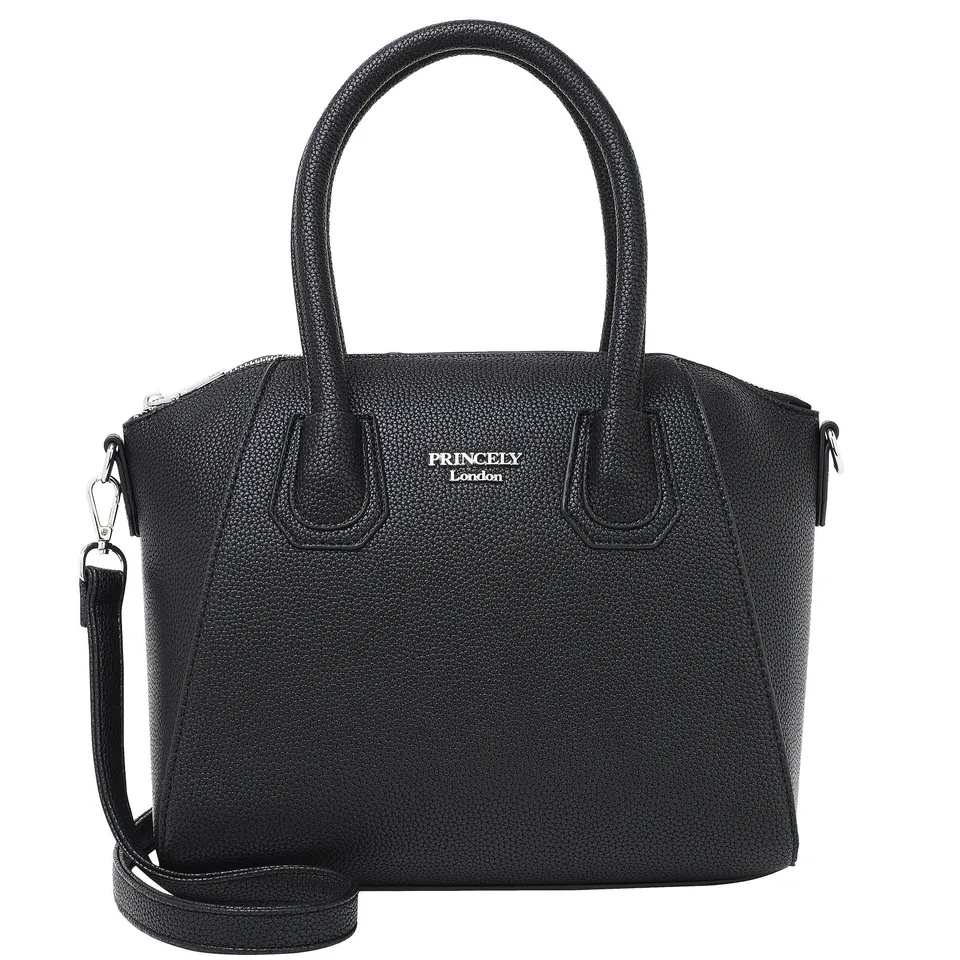 princely-london-stella-handtasche-schwarz-weiches-kunstleder image 1